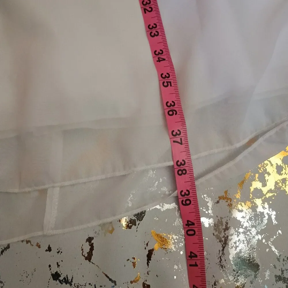 White Flower Girl Polyester Dress size age 6-7Y Zipper back